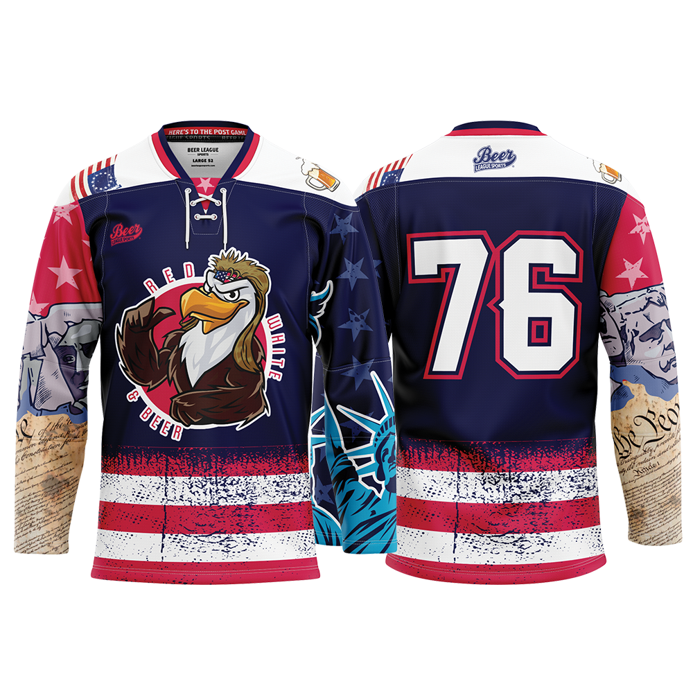Red, White & Beer Patriotic Sublimated Jersey