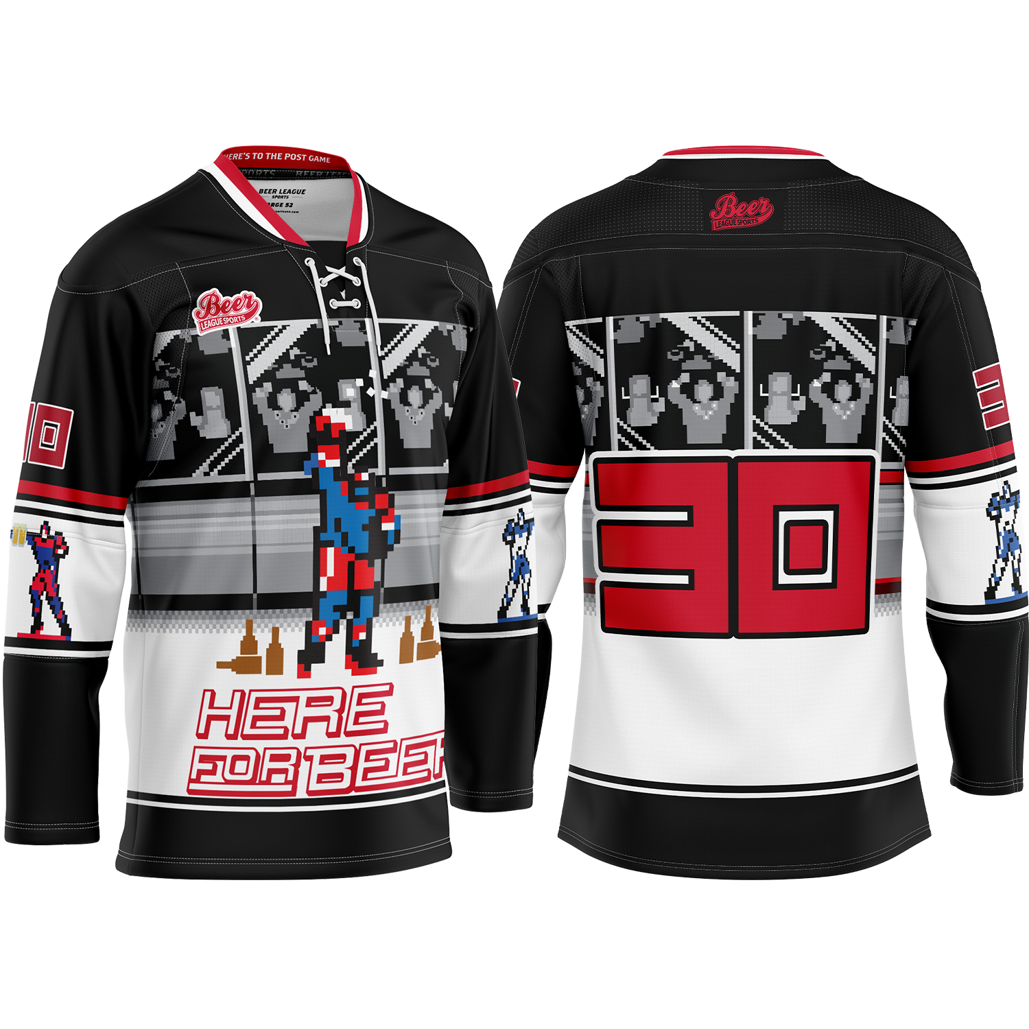 Here for Beer Sublimated Hockey Jersey