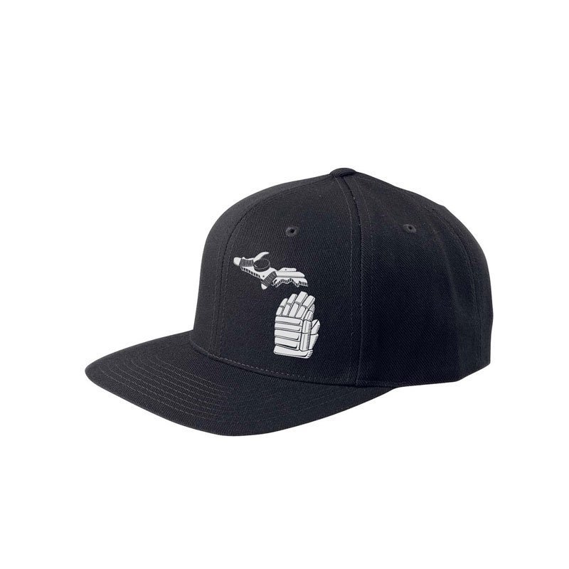 Mitten Hockey Black Flat Snapback Hat